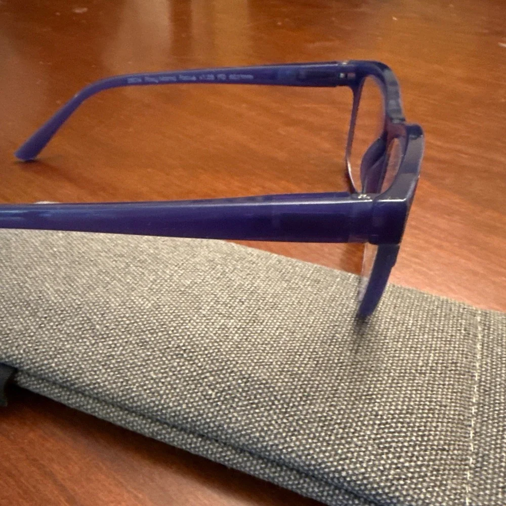 Peepers +1.25 reading glasses Foxy Mama blue glitter sparkle with case EUC